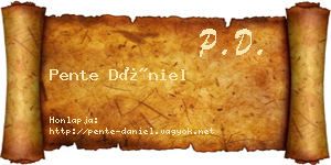 Pente Dániel névjegykártya